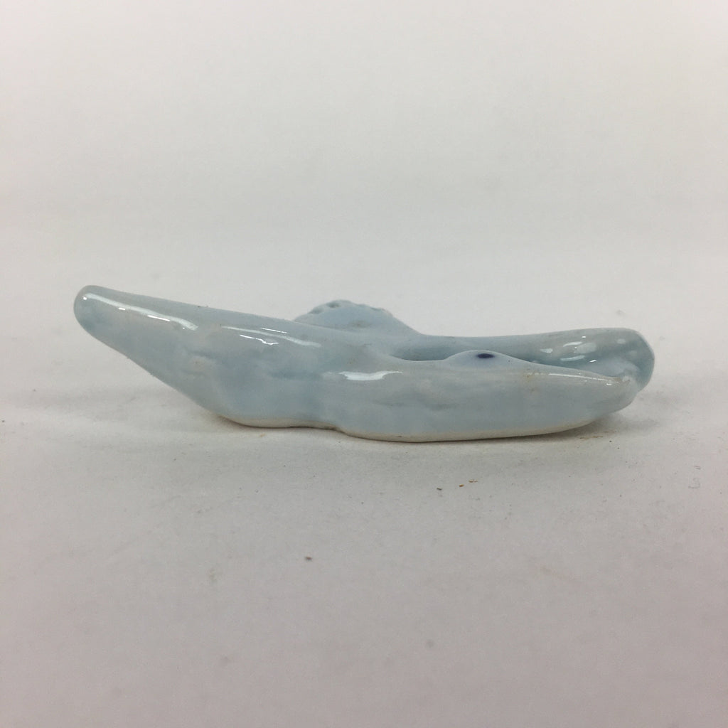 Japanese Porcelain Chopstick Rest Holder Vtg Light Blue Crane Hashioki CR235
