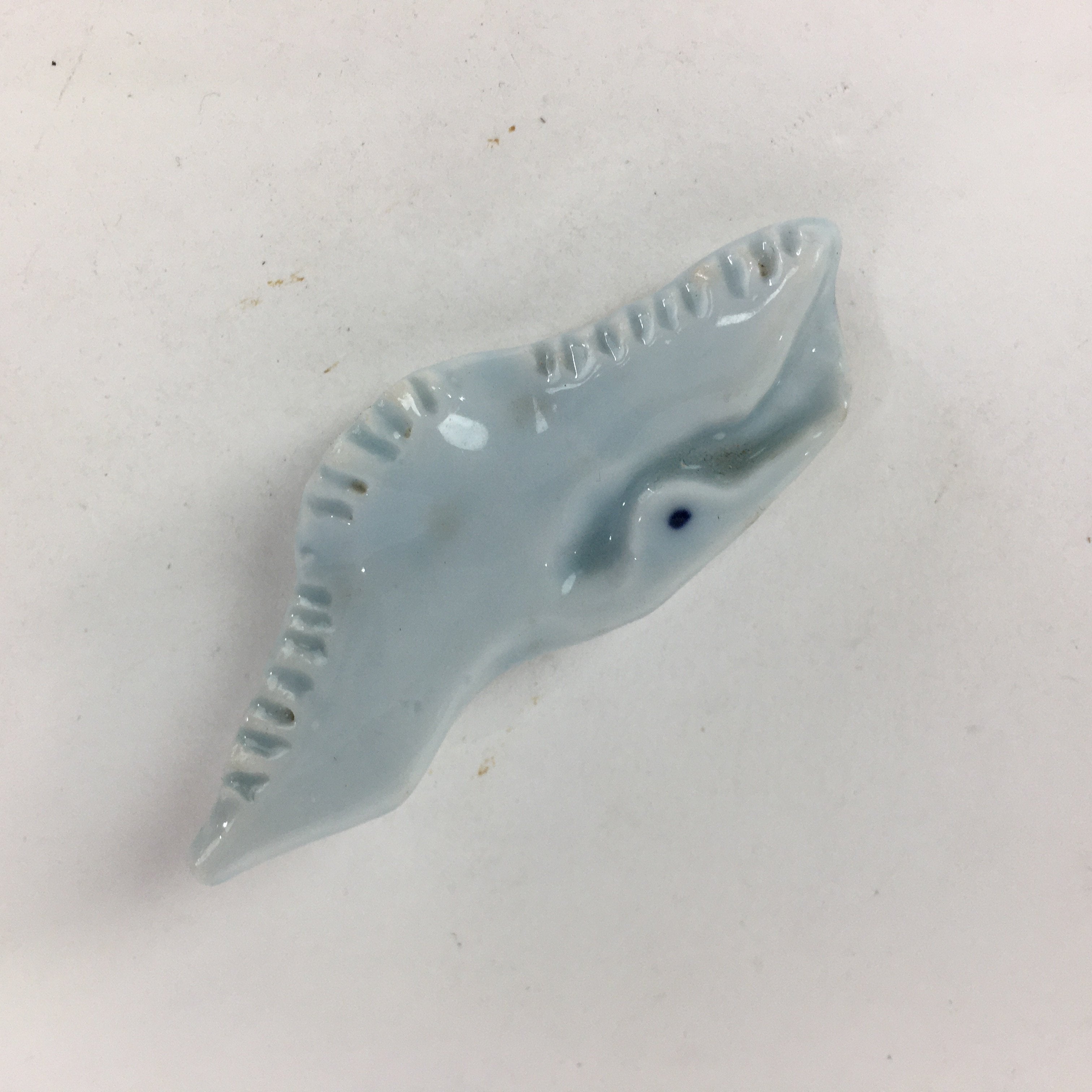 Japanese Porcelain Chopstick Rest Holder Vtg Light Blue Crane Hashioki CR235