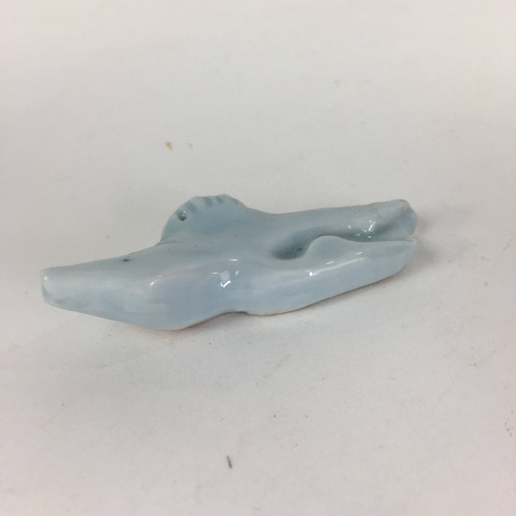 Japanese Porcelain Chopstick Rest Holder Vtg Light Blue Crane Hashioki CR237