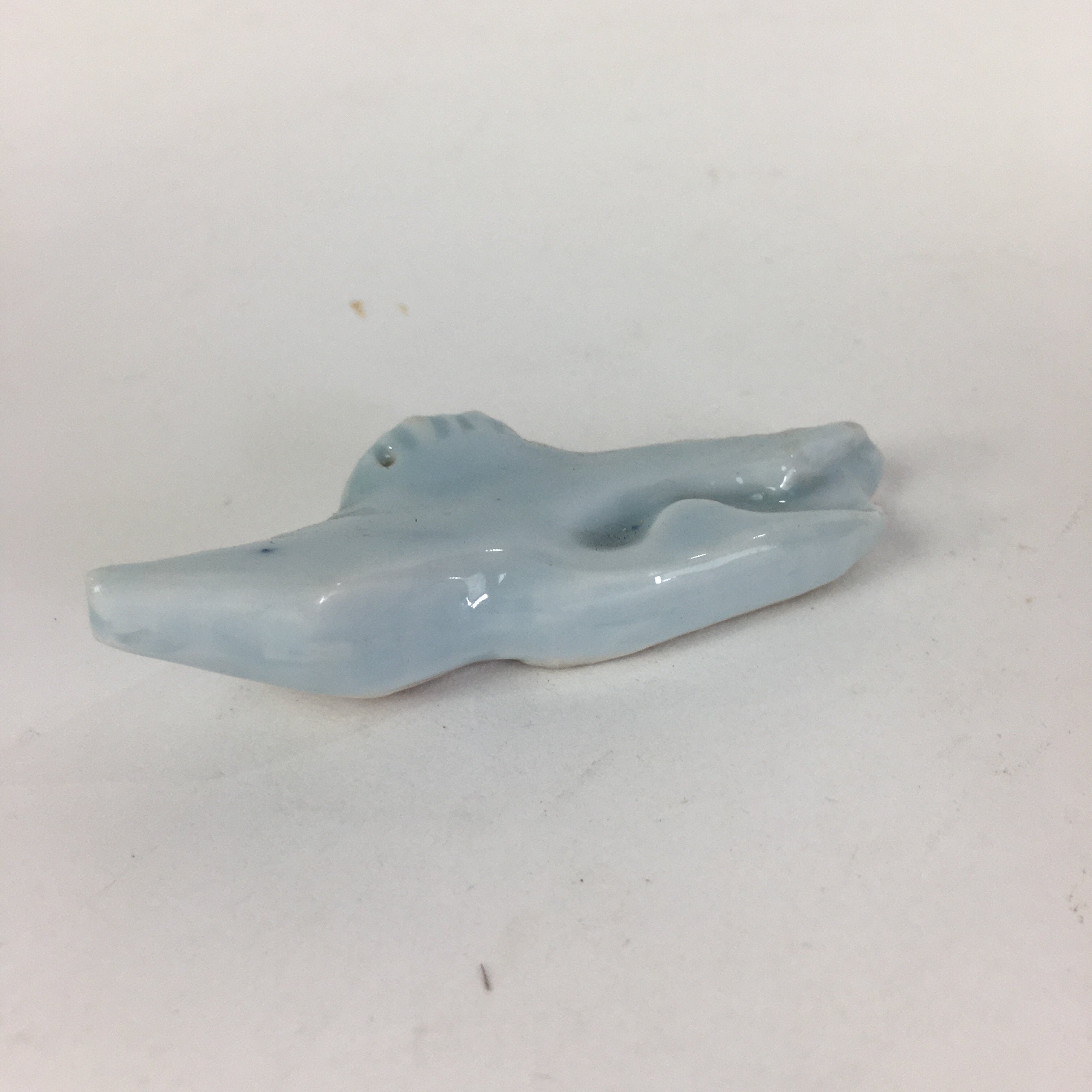 Japanese Porcelain Chopstick Rest Holder Vtg Light Blue Crane Hashioki CR237