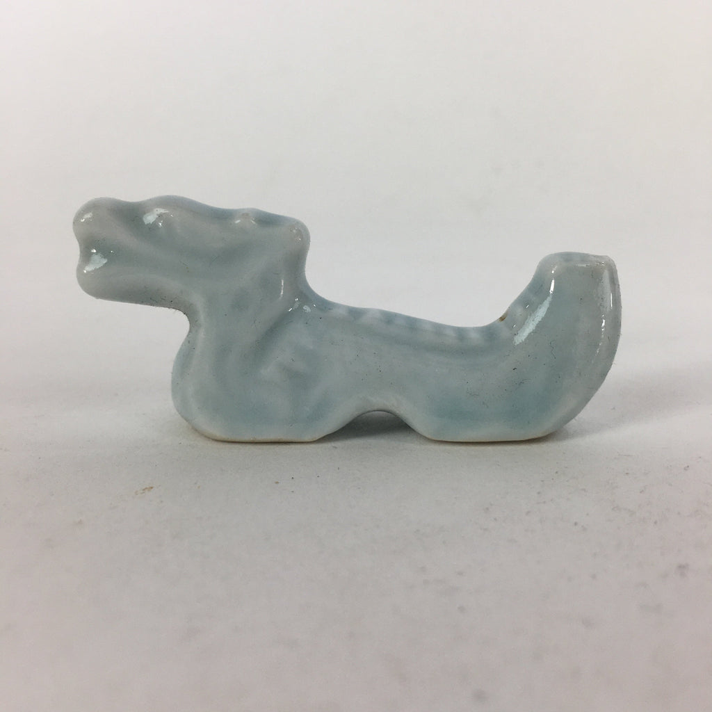 Japanese Porcelain Chopstick Rest Holder Vtg Light blue Dragon Hashioki CR253