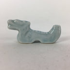 Japanese Porcelain Chopstick Rest Holder Vtg Light blue Dragon Hashioki CR253
