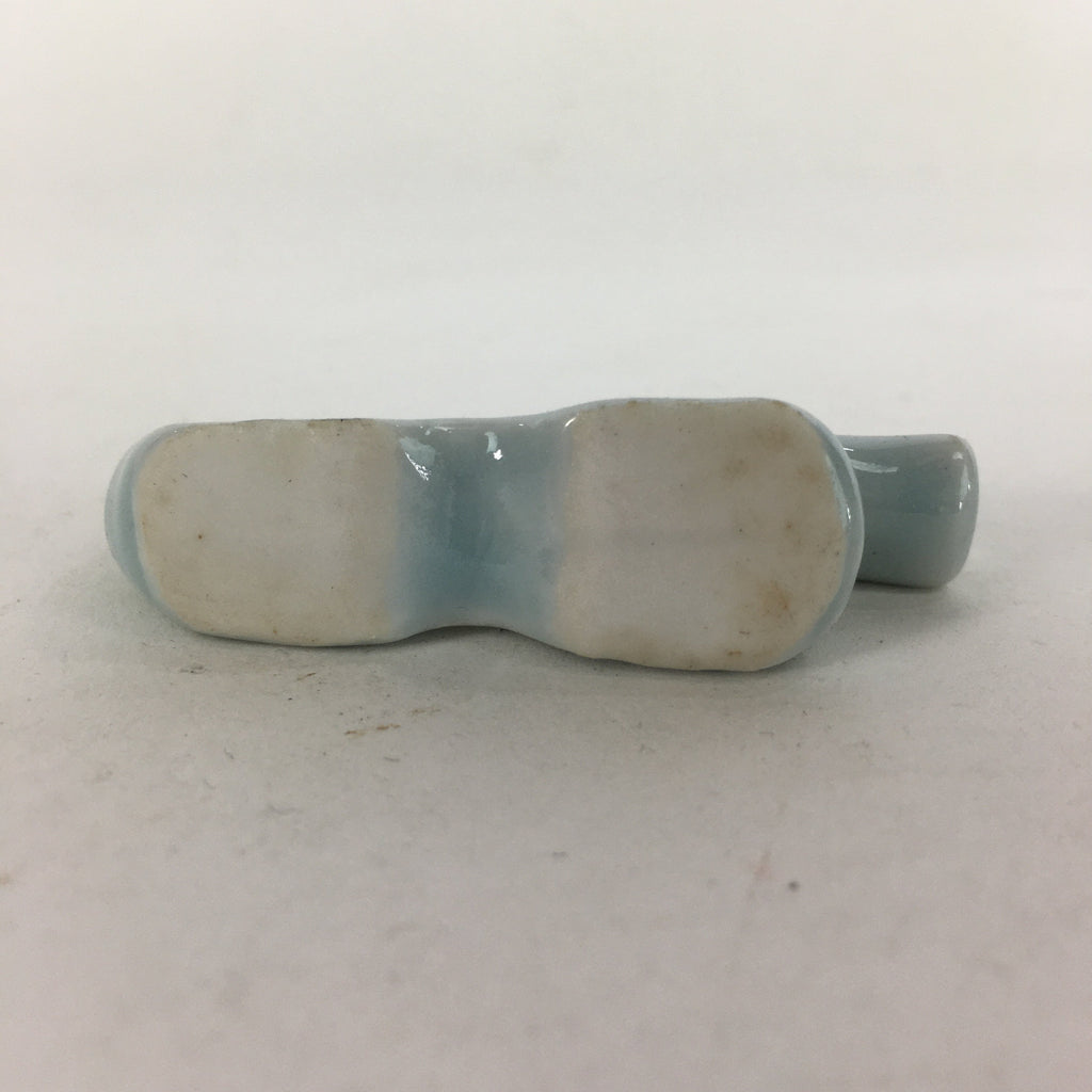 Japanese Porcelain Chopstick Rest Holder Vtg Light blue Dragon Hashioki CR253