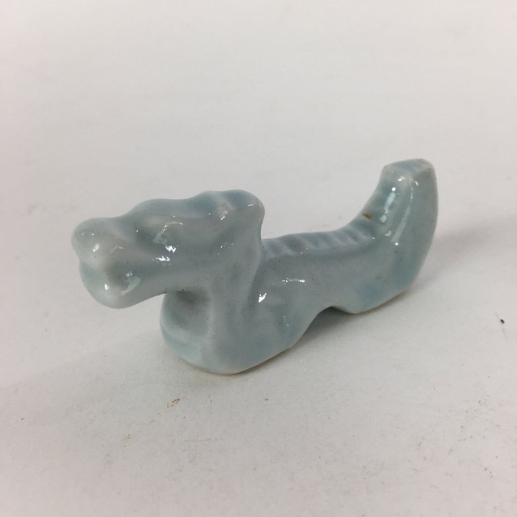 Japanese Porcelain Chopstick Rest Holder Vtg Light blue Dragon Hashioki CR253