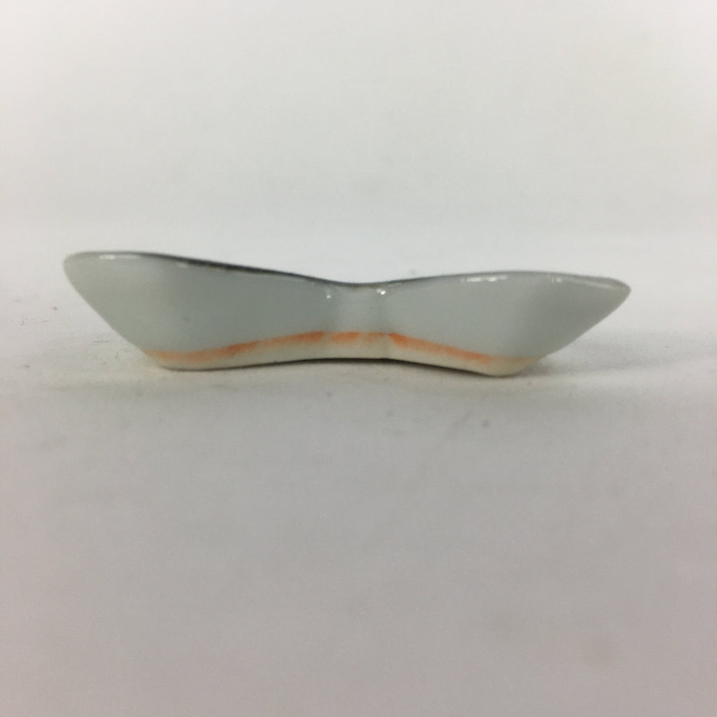 Japanese Porcelain Chopstick Rest Holder Vtg New leaves Green Hashioki CR239