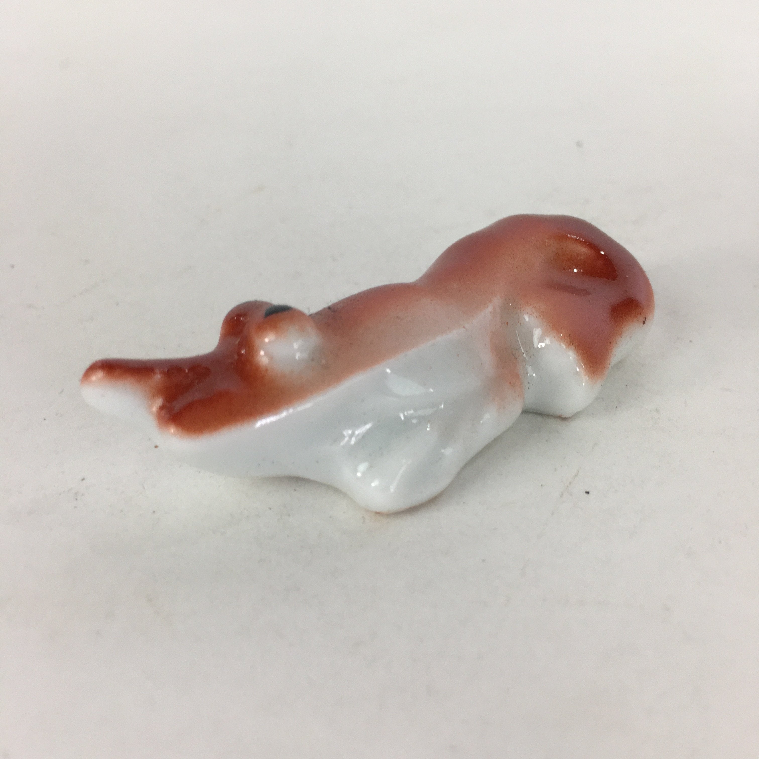 Japanese Porcelain Chopstick Rest Holder Vtg Red Shrimp Shape Hashioki CR254
