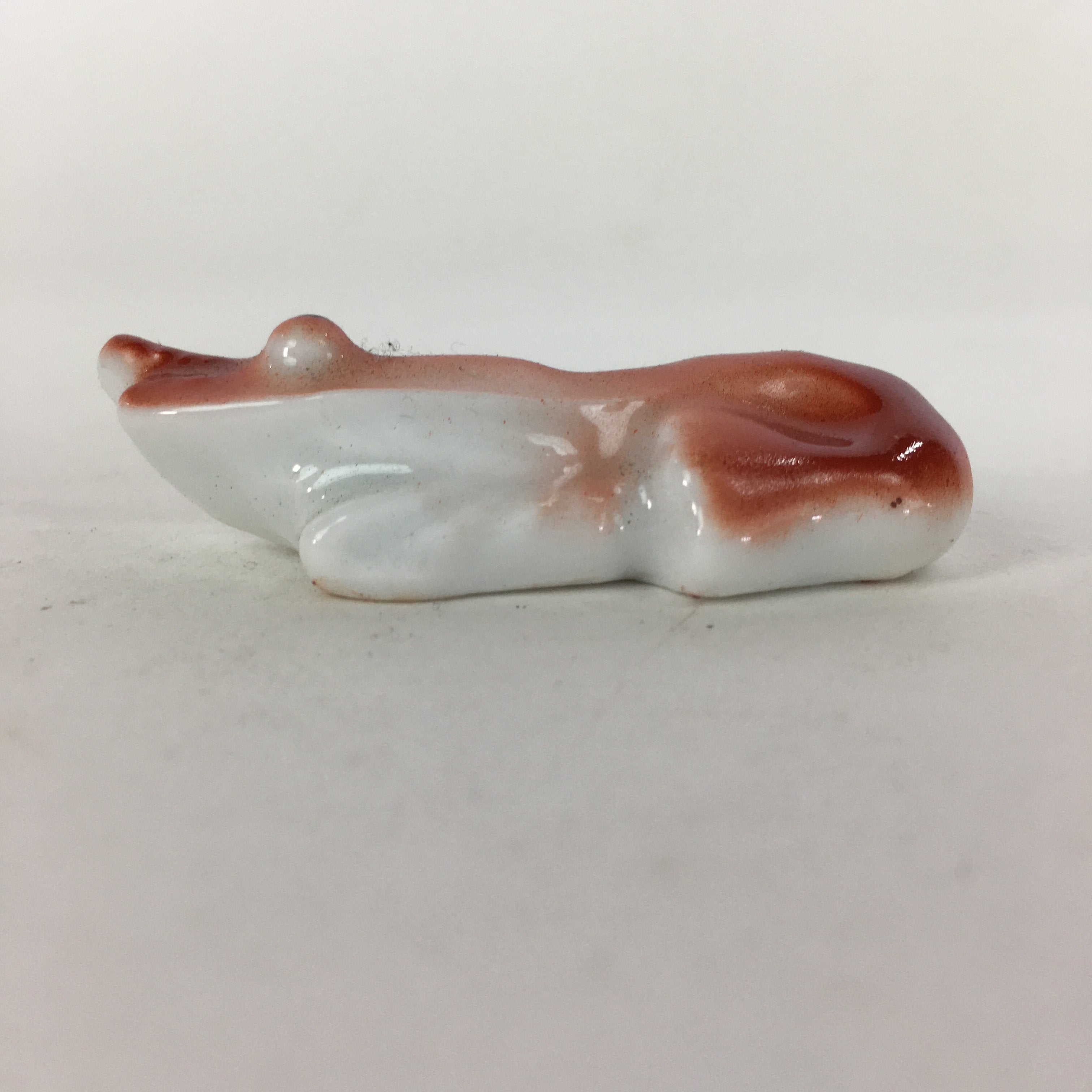 Japanese Porcelain Chopstick Rest Holder Vtg Red Shrimp Shape Hashioki CR254