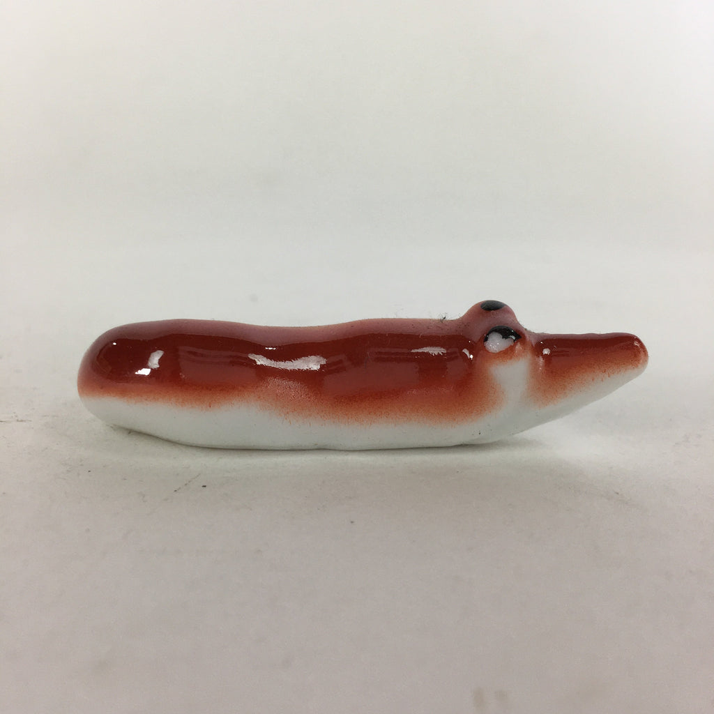 Japanese Porcelain Chopstick Rest Holder Vtg Red Shrimp Shape Hashioki CR254