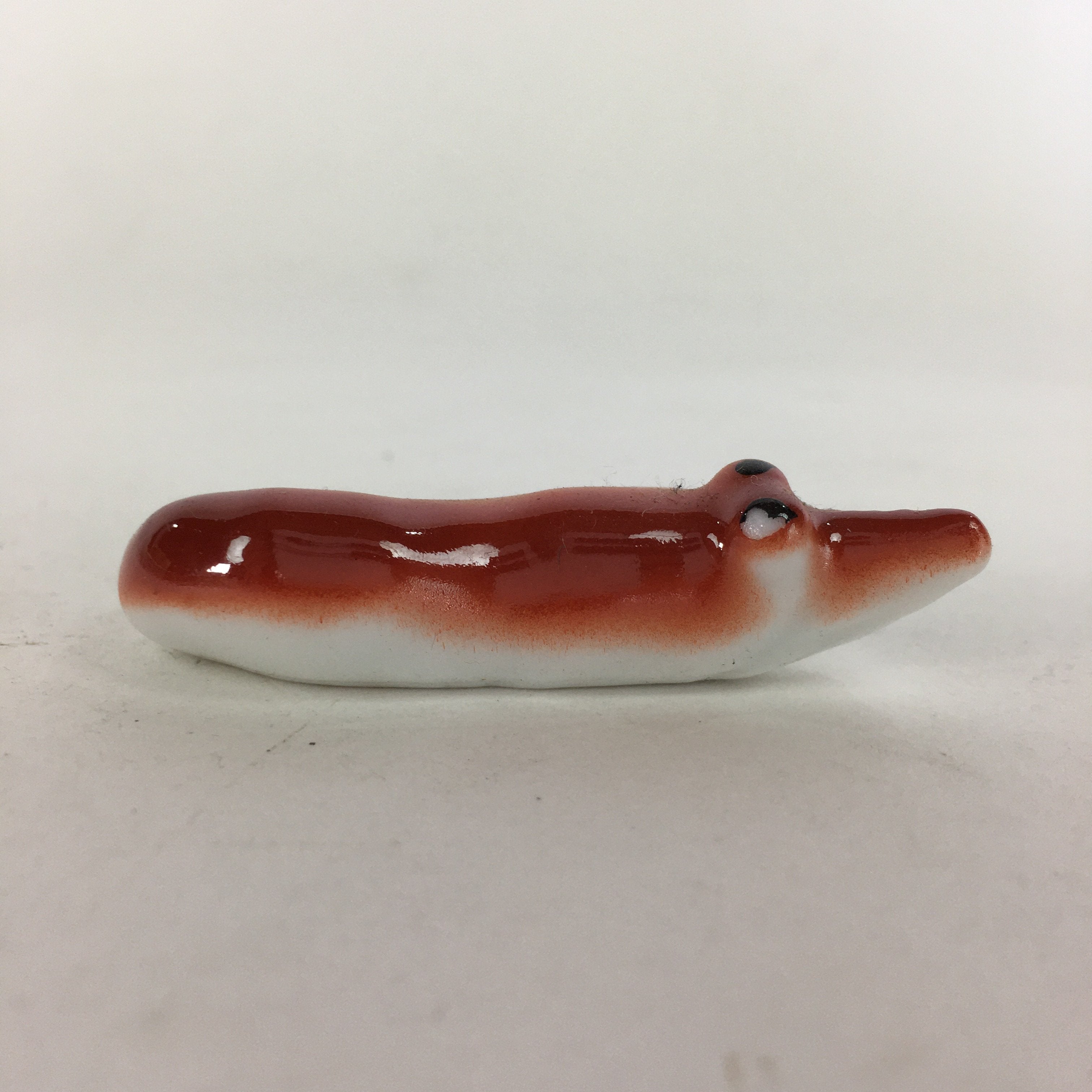 Japanese Porcelain Chopstick Rest Holder Vtg Red Shrimp Shape Hashioki CR254