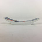 Japanese Porcelain Chopstick Rest Holder Vtg Sometsuke Red Chrysanthemum CR205