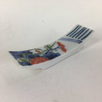 Japanese Porcelain Chopstick Rest Holder Vtg Sometsuke Red Chrysanthemum CR205