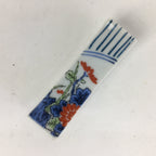 Japanese Porcelain Chopstick Rest Holder Vtg Sometsuke Red Chrysanthemum CR209
