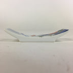 Japanese Porcelain Chopstick Rest Holder Vtg Sometsuke Red Chrysanthemum CR210