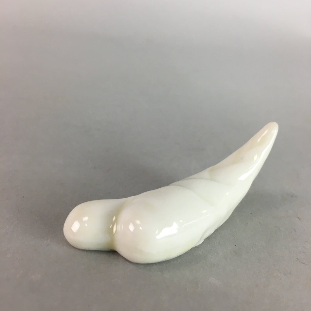 Japanese Porcelain Chopstick Rest Holder Vtg Sprout Design Handmade CR174