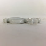 Japanese Porcelain Chopstick Rest Holder Vtg White Gavel Shape Hashioki CR258