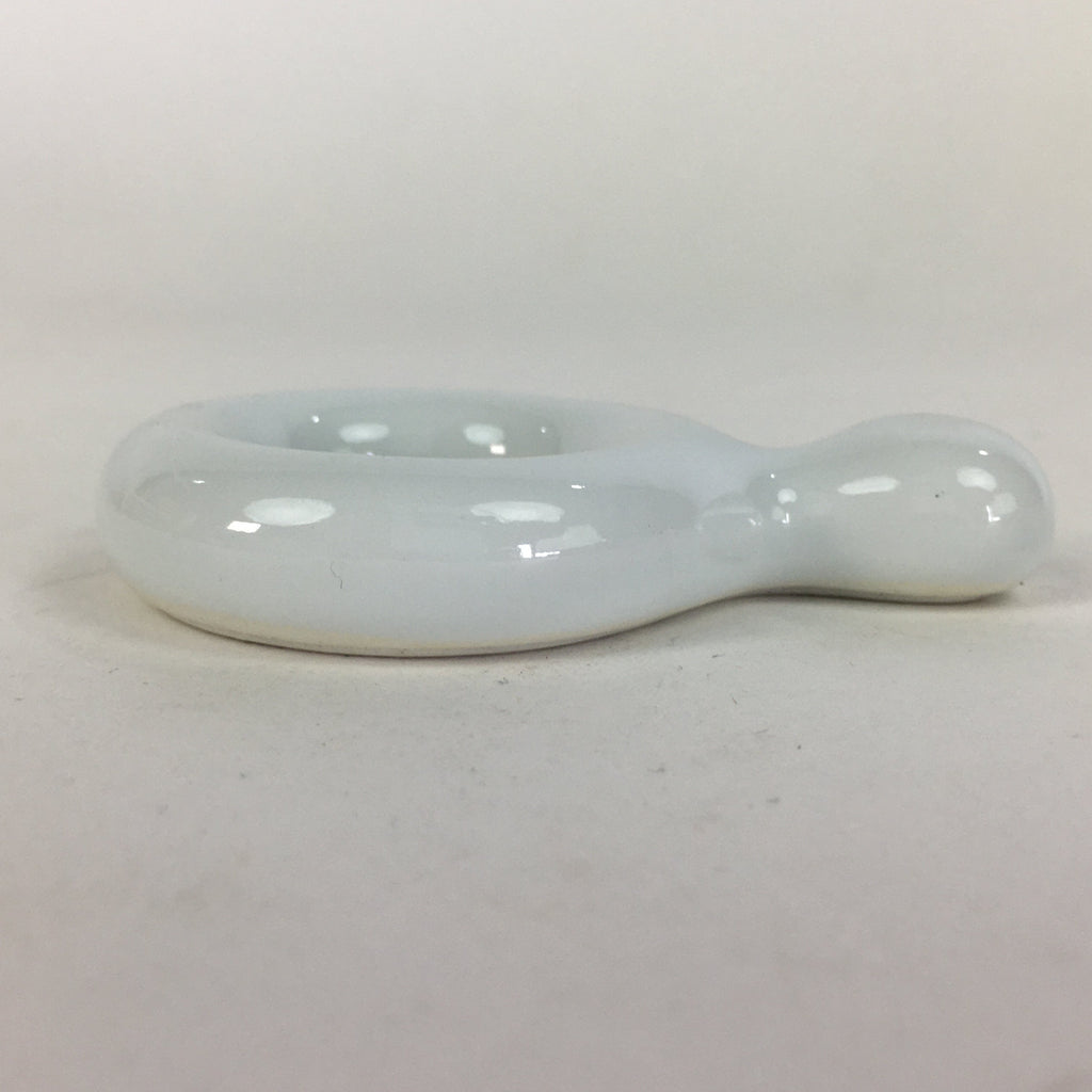 Japanese Porcelain Chopstick Rest Holder Vtg White Ring Shape Hashioki CR264