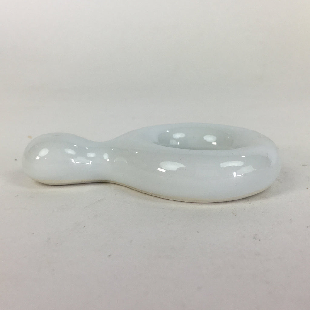 Japanese Porcelain Chopstick Rest Holder Vtg White Ring Shape Hashioki CR264