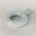 Japanese Porcelain Chopstick Rest Holder Vtg White Ring Shape Hashioki CR264