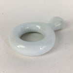 Japanese Porcelain Chopstick Rest Holder Vtg White Ring Shape Hashioki CR264