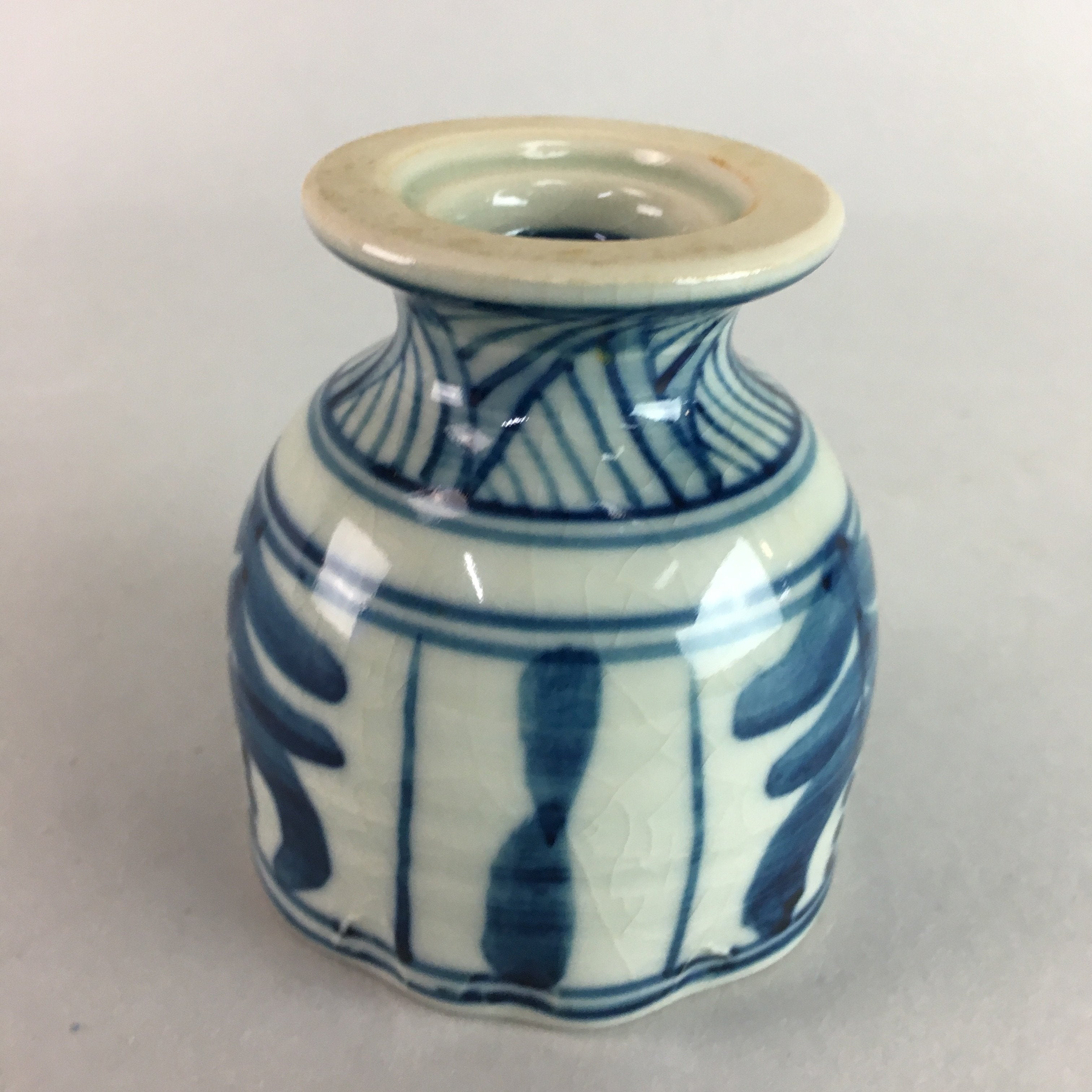 Japanese Porcelain Cup Sauce Dressing Pot Vtg Blue and White Sometsuke PT746