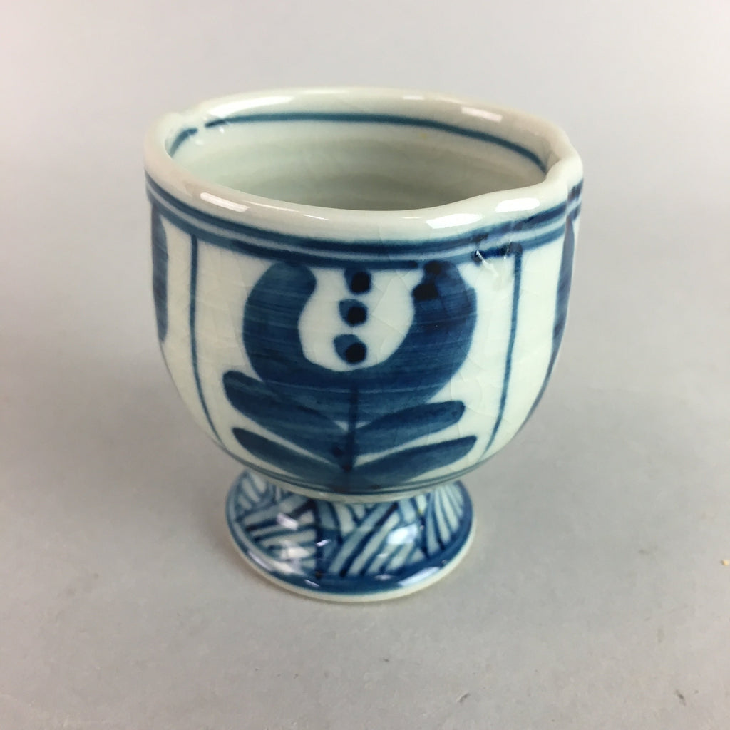 Japanese Porcelain Cup Sauce Dressing Pot Vtg Blue and White Sometsuke PT746