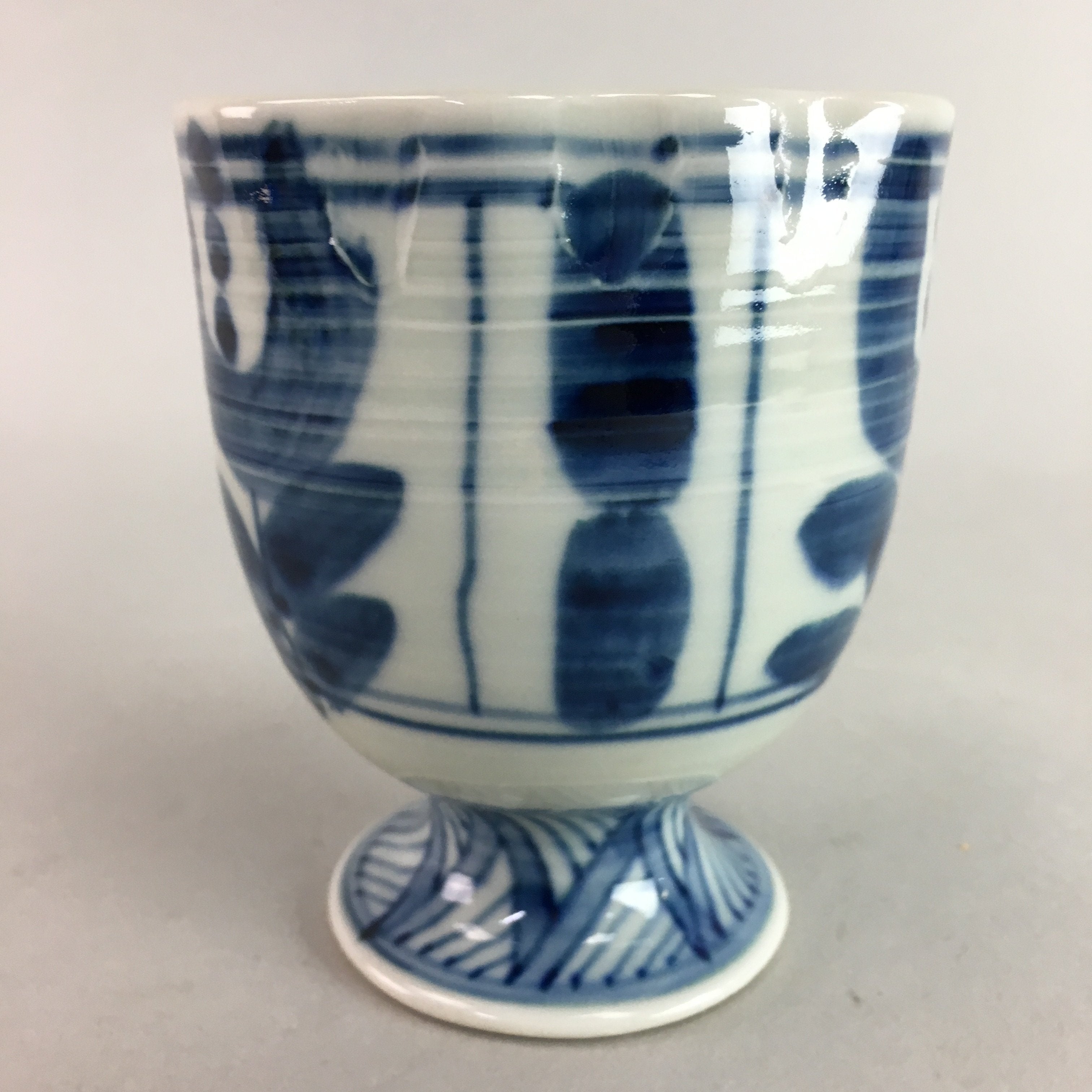 Japanese Porcelain Cup Sauce Dressing Pot Vtg Blue and White Sometsuke PT747