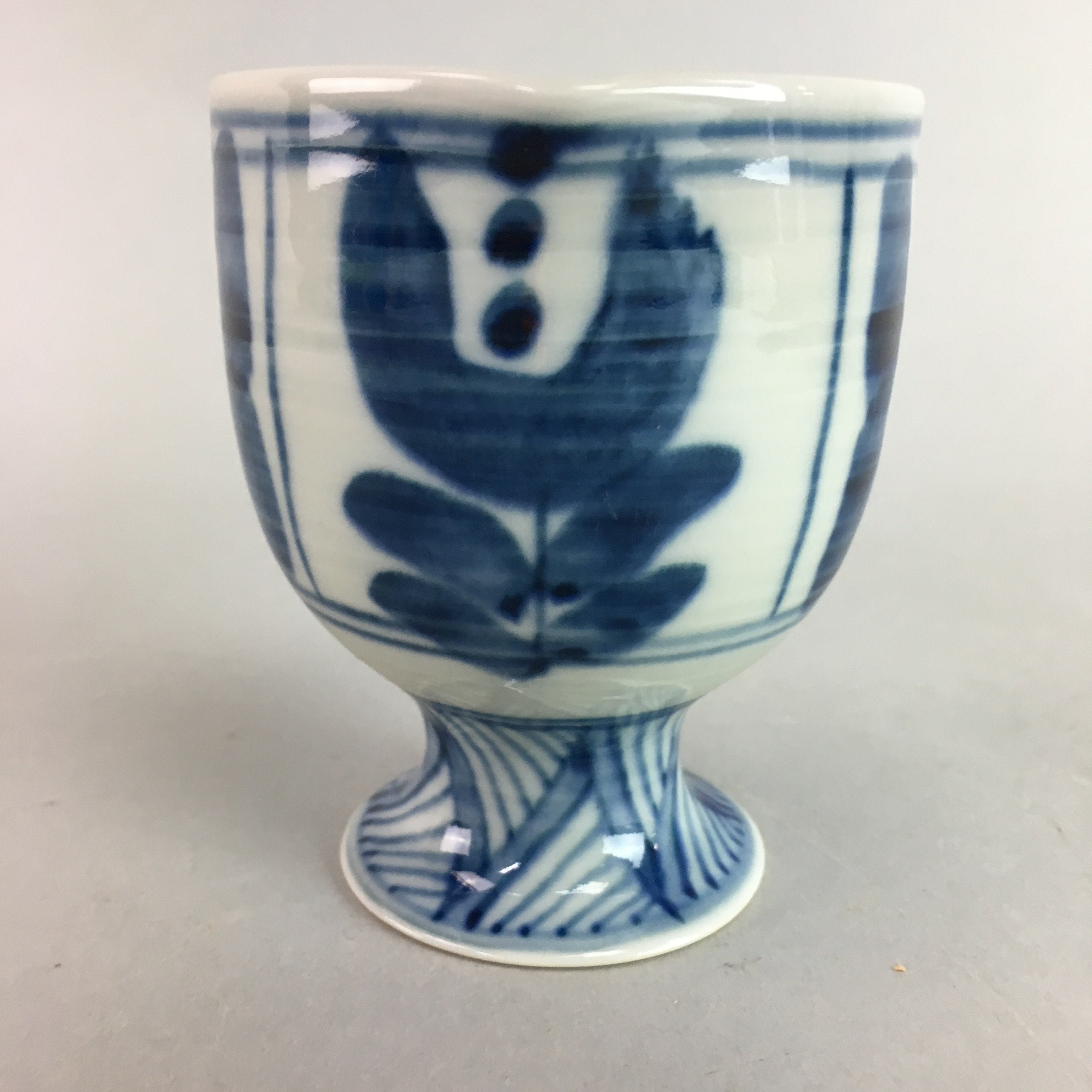 Japanese Porcelain Cup Sauce Dressing Pot Vtg Blue and White Sometsuke PT748