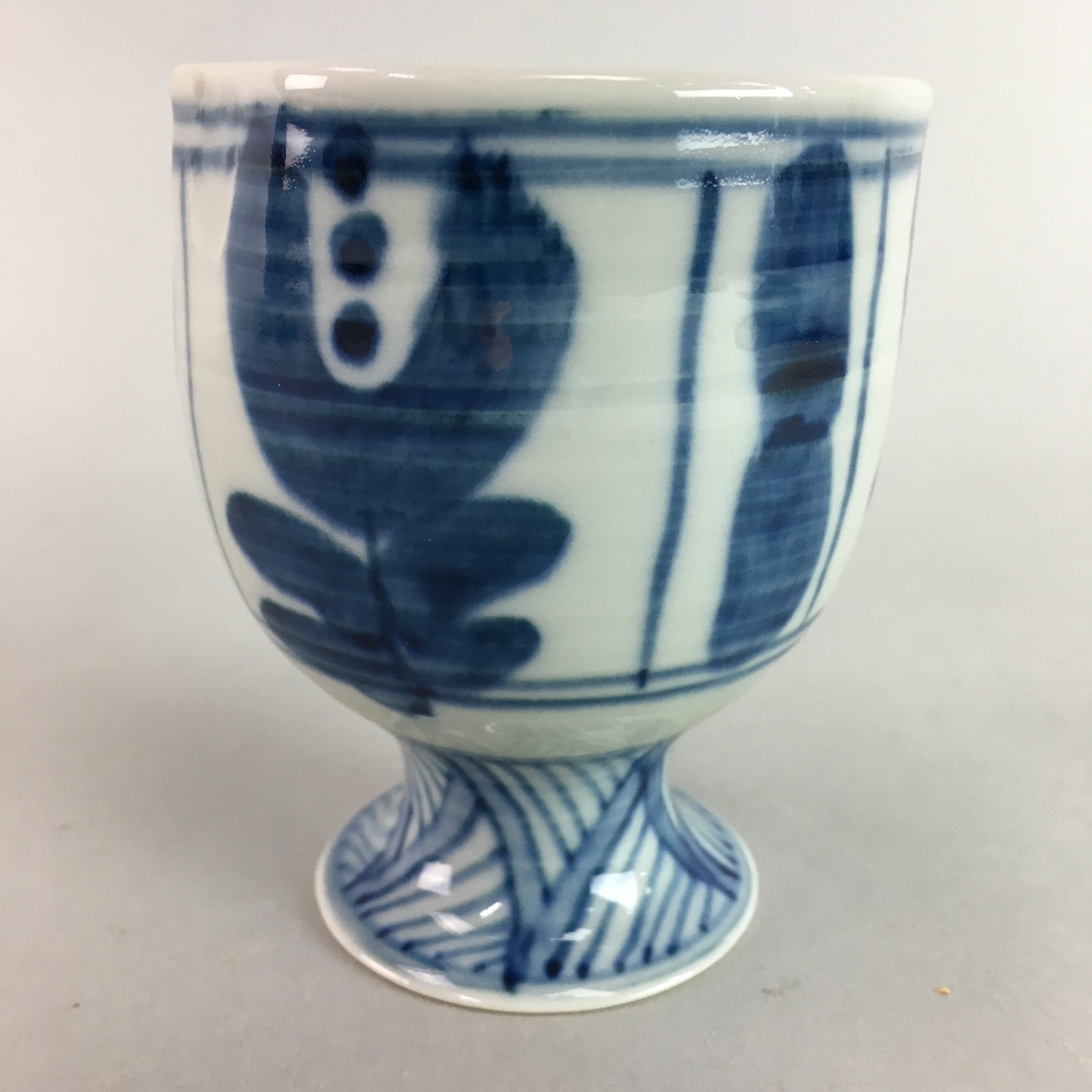 Japanese Porcelain Cup Sauce Dressing Pot Vtg Blue and White Sometsuke PT748