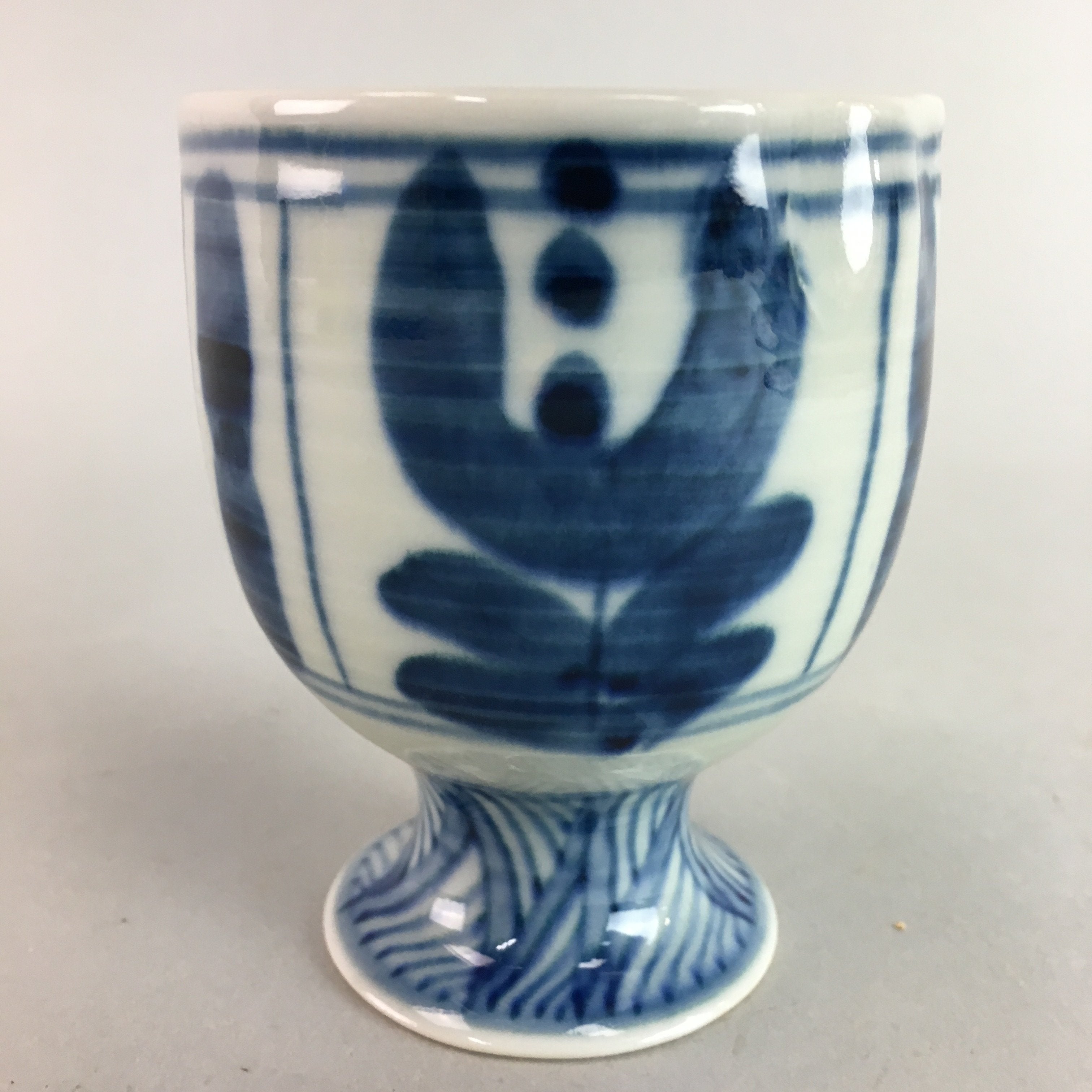 Japanese Porcelain Cup Sauce Dressing Pot Vtg Blue and White Sometsuke PT748