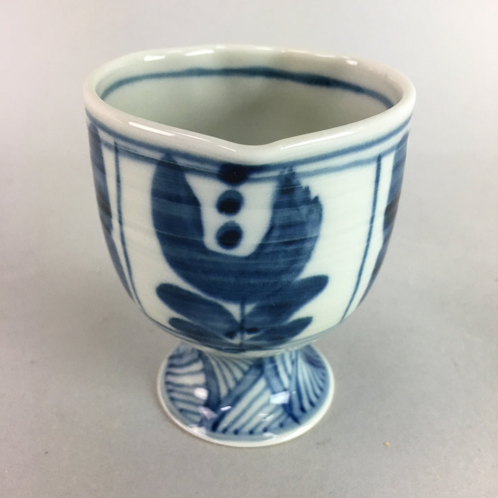 Japanese Porcelain Cup Sauce Dressing Pot Vtg Blue and White Sometsuke PT748