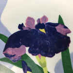 Japanese Porcelain Decorative Plate Vtg Display Purple Flower Round PT159