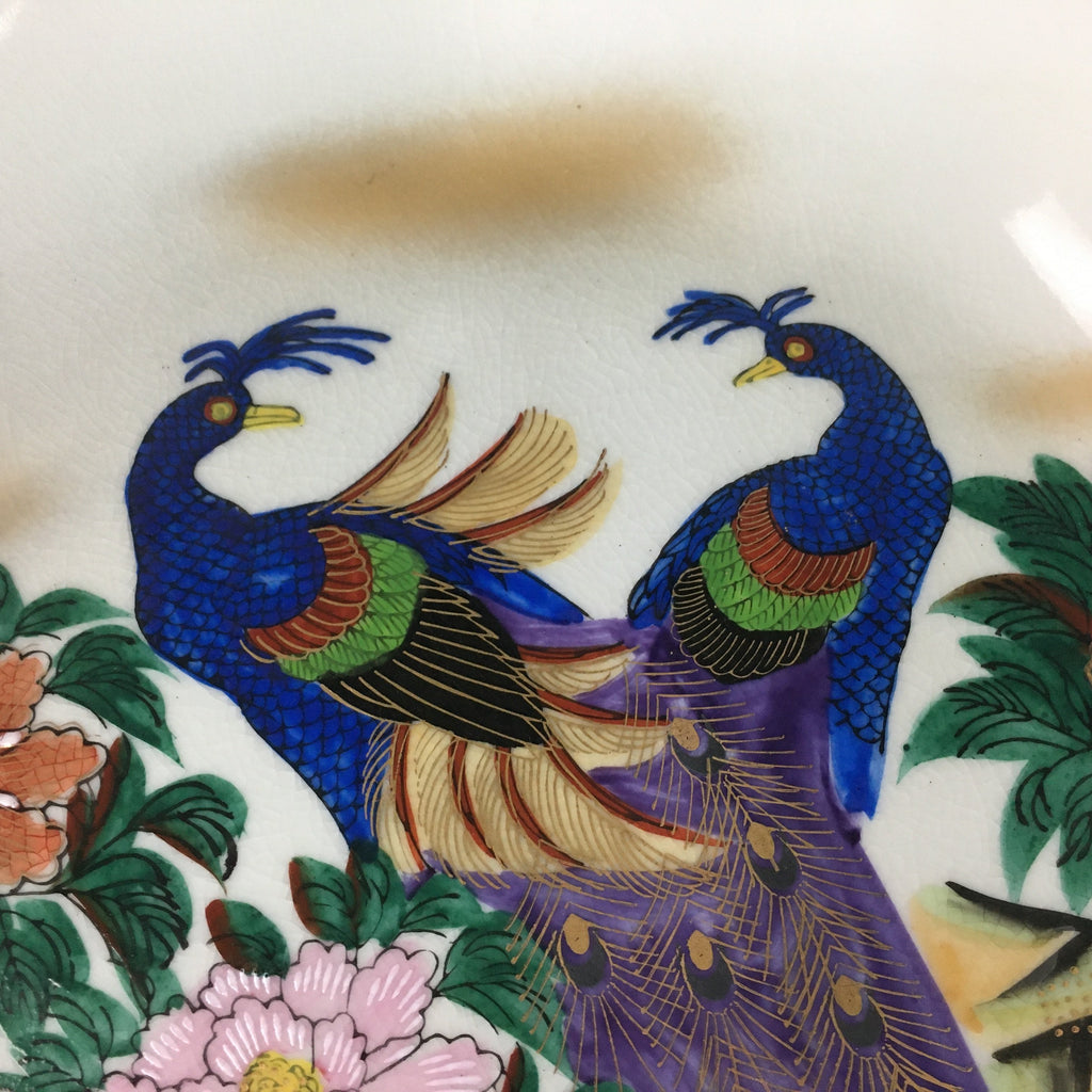 Japanese Porcelain Display Plate Kutani ware Vtg Charger Centerpiece Box PX402