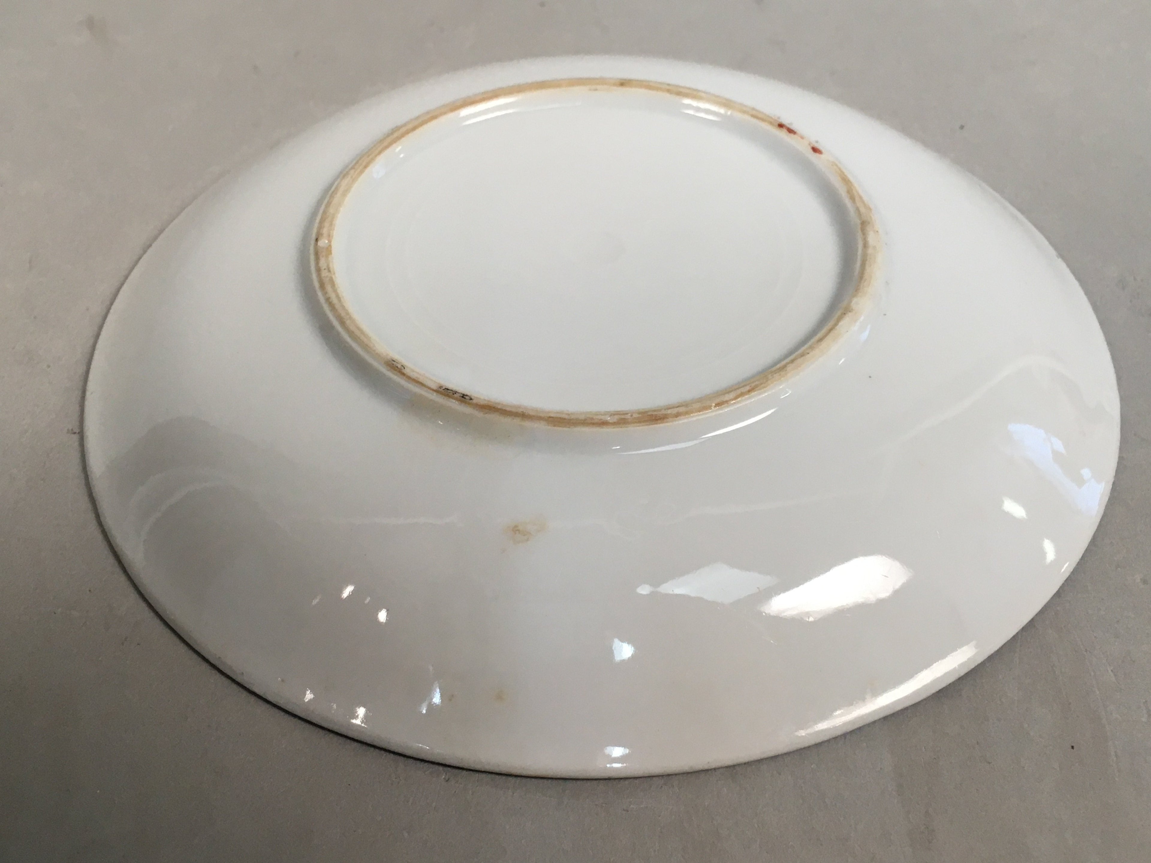 Japanese Porcelain Drink Saucer Vtg Chataku Coaster Daruma Kanji PP372