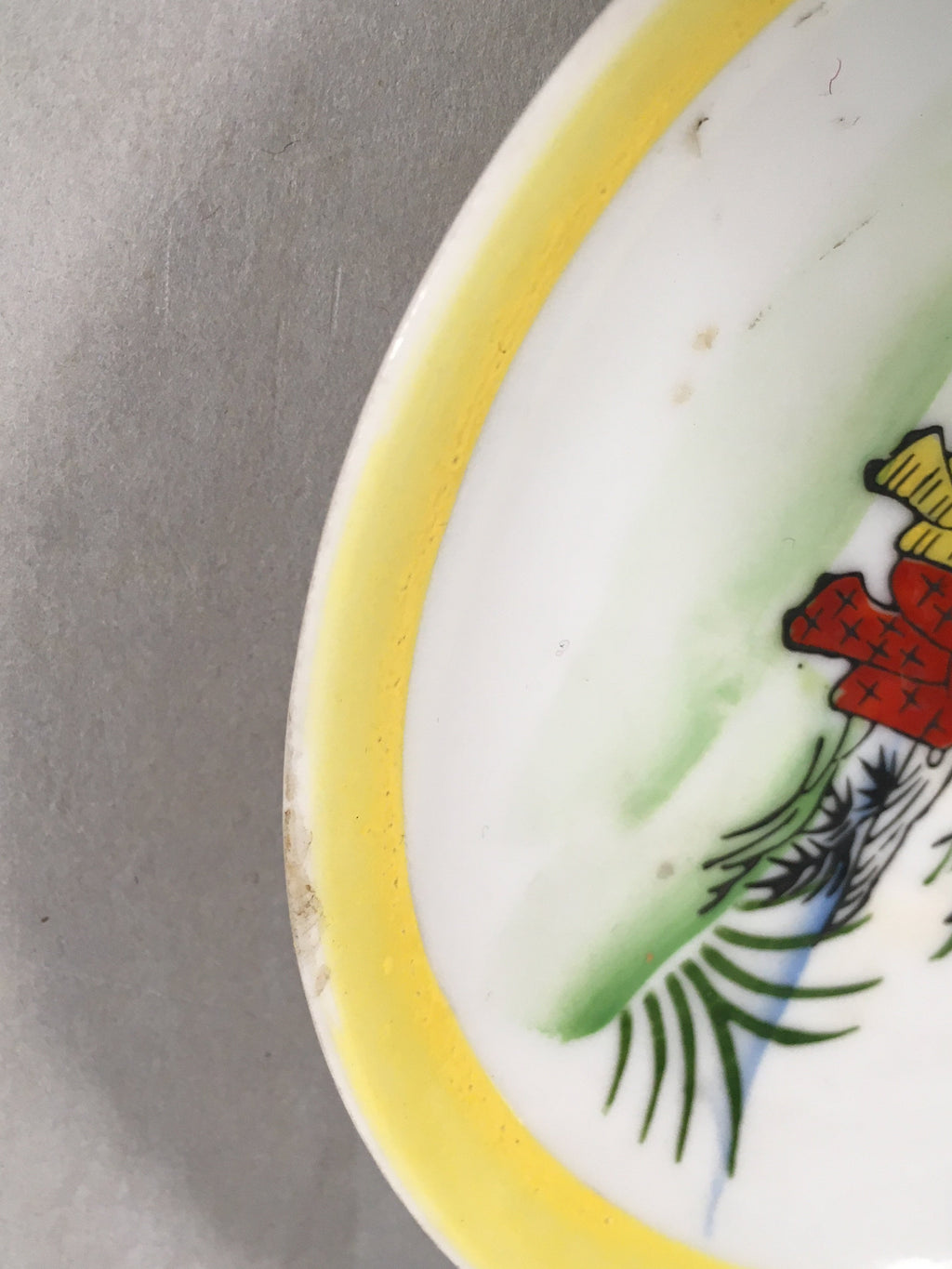 Japanese Porcelain Drink Saucer Vtg Chataku Coaster Kimono Round PP377