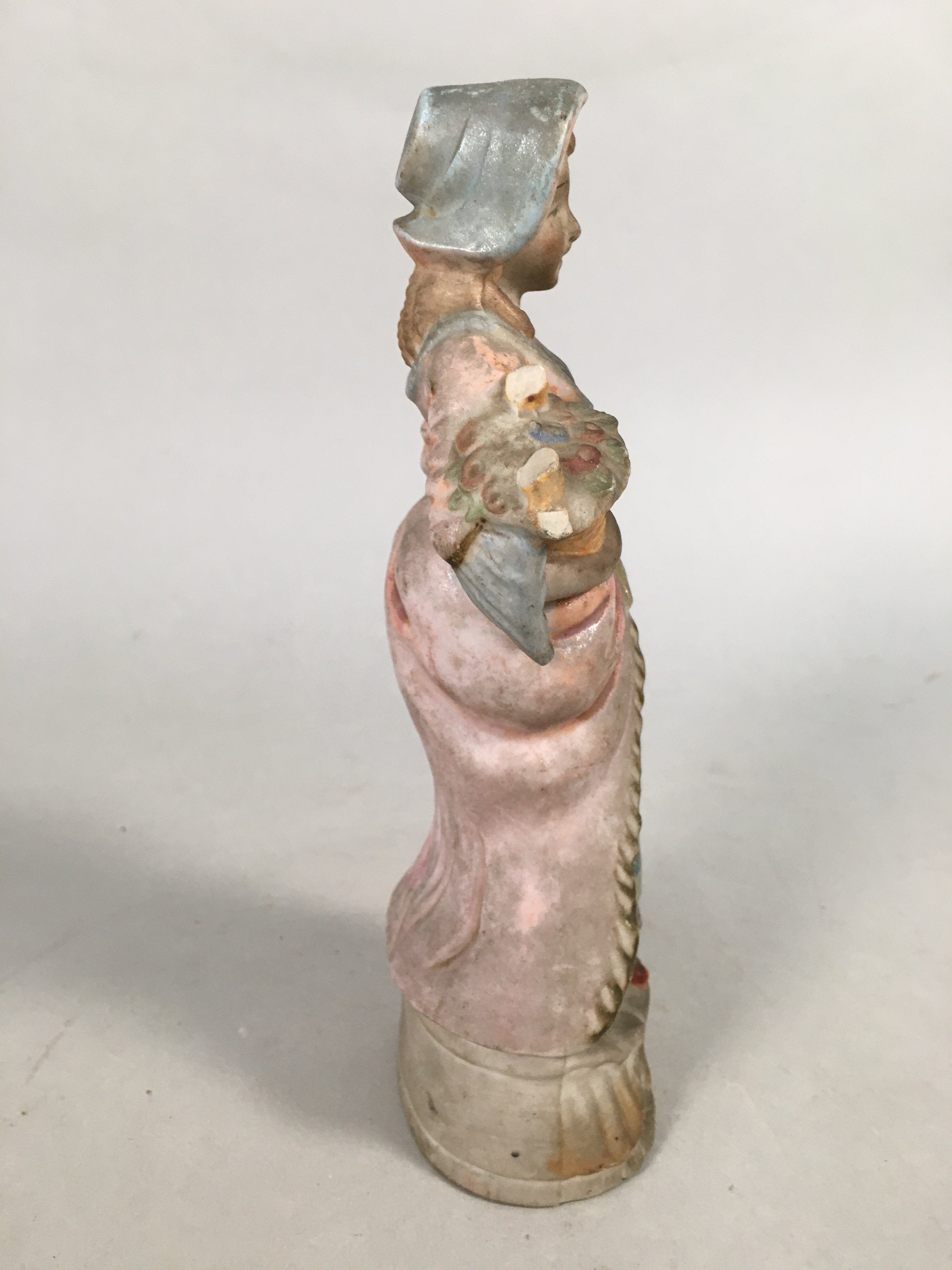 Japanese Porcelain Figurine Vtg Statue Western Dress Woman Okimono BD574