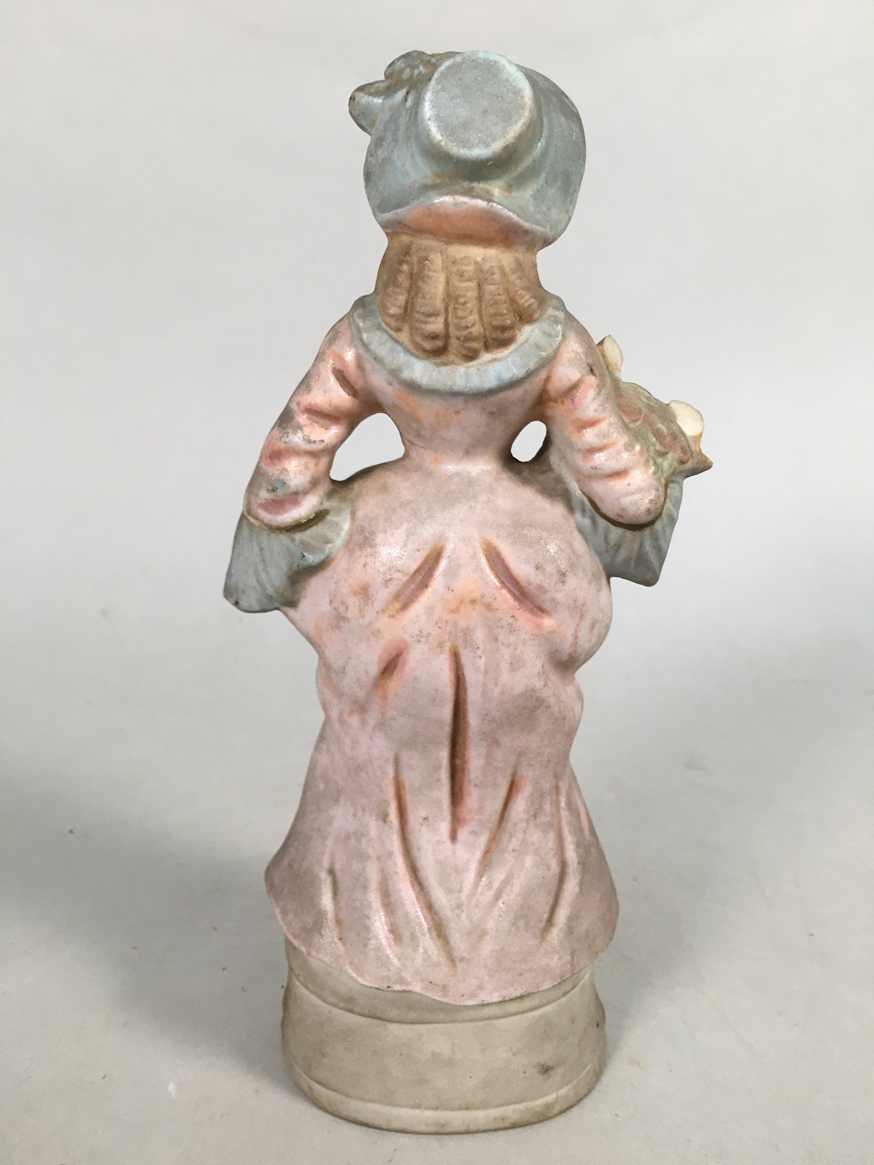 Japanese Porcelain Figurine Vtg Statue Western Dress Woman Okimono BD574