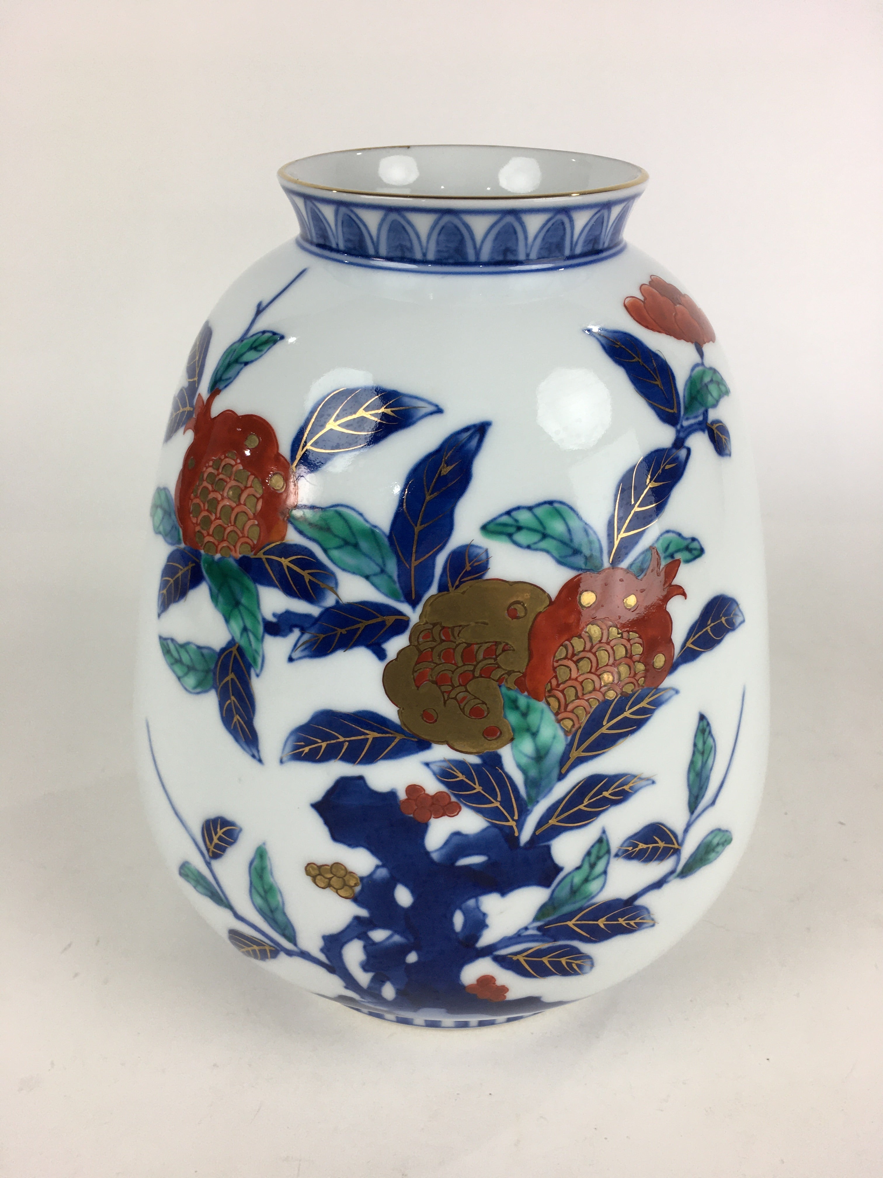 Japanese Porcelain Flower Vase Arita ware Vtg Kabin Ikebana Arrangement PX623
