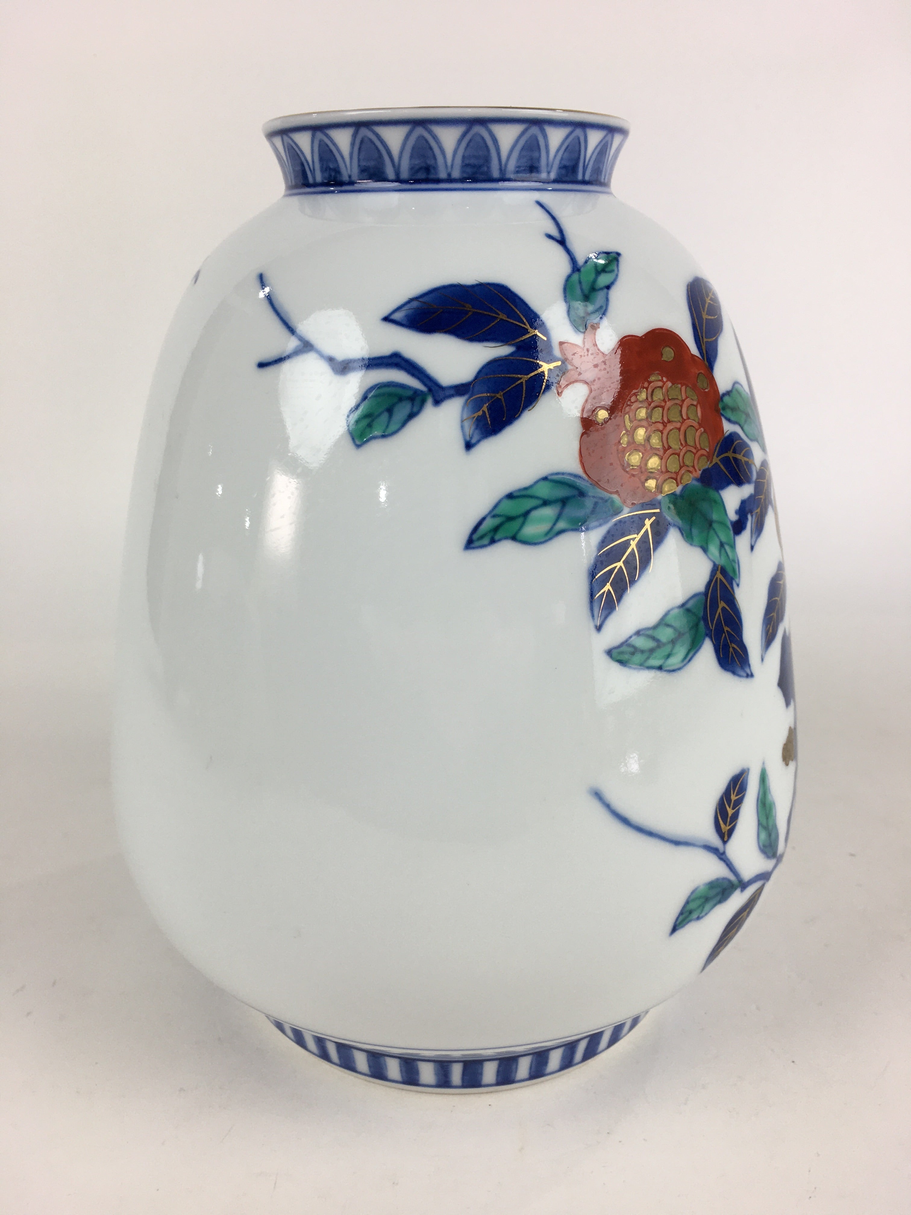 Japanese Porcelain Flower Vase Arita ware Vtg Kabin Ikebana Arrangement PX623