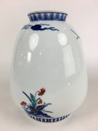 Japanese Porcelain Flower Vase Arita ware Vtg Kabin Ikebana Arrangement PX623
