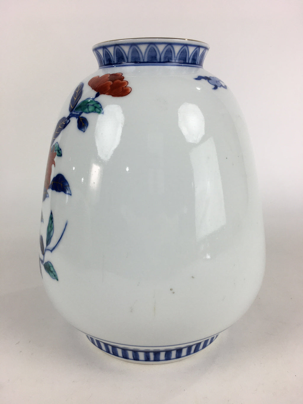 Japanese Porcelain Flower Vase Arita ware Vtg Kabin Ikebana Arrangement PX623