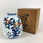 Japanese Porcelain Flower Vase Arita ware Vtg Kabin Ikebana Arrangement PX623
