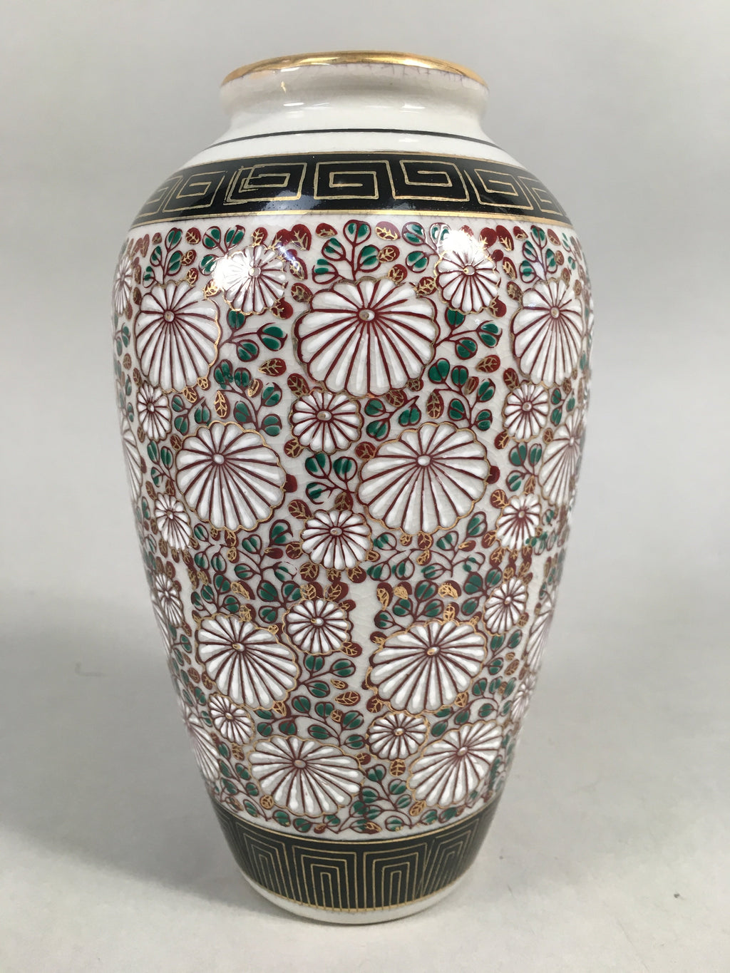 Japanese Porcelain Flower Vase Ashtray Set Vtg Floral Kabin Haizara Box PX509