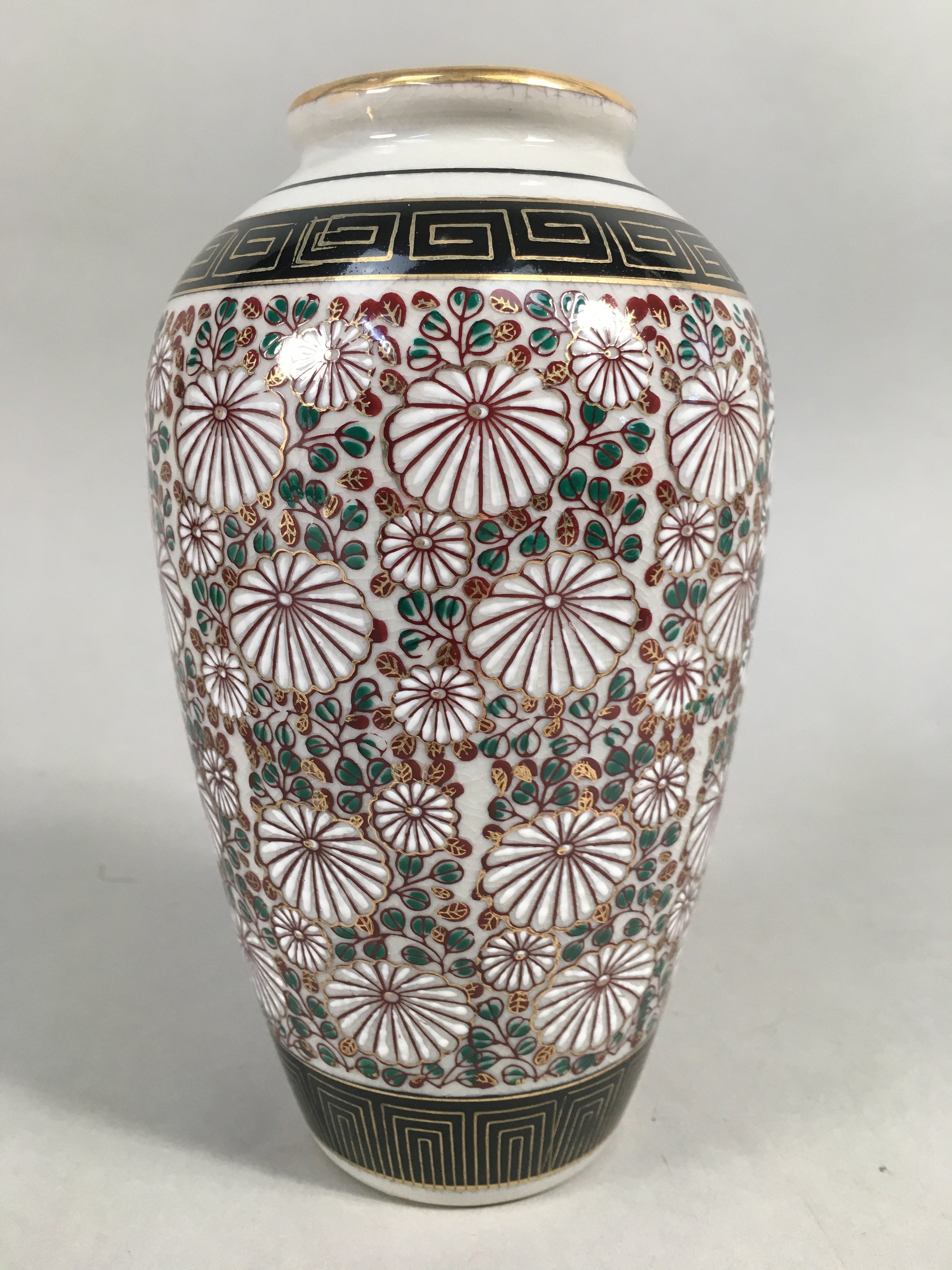 Japanese Porcelain Flower Vase Ashtray Set Vtg Floral Kabin Haizara Box PX509