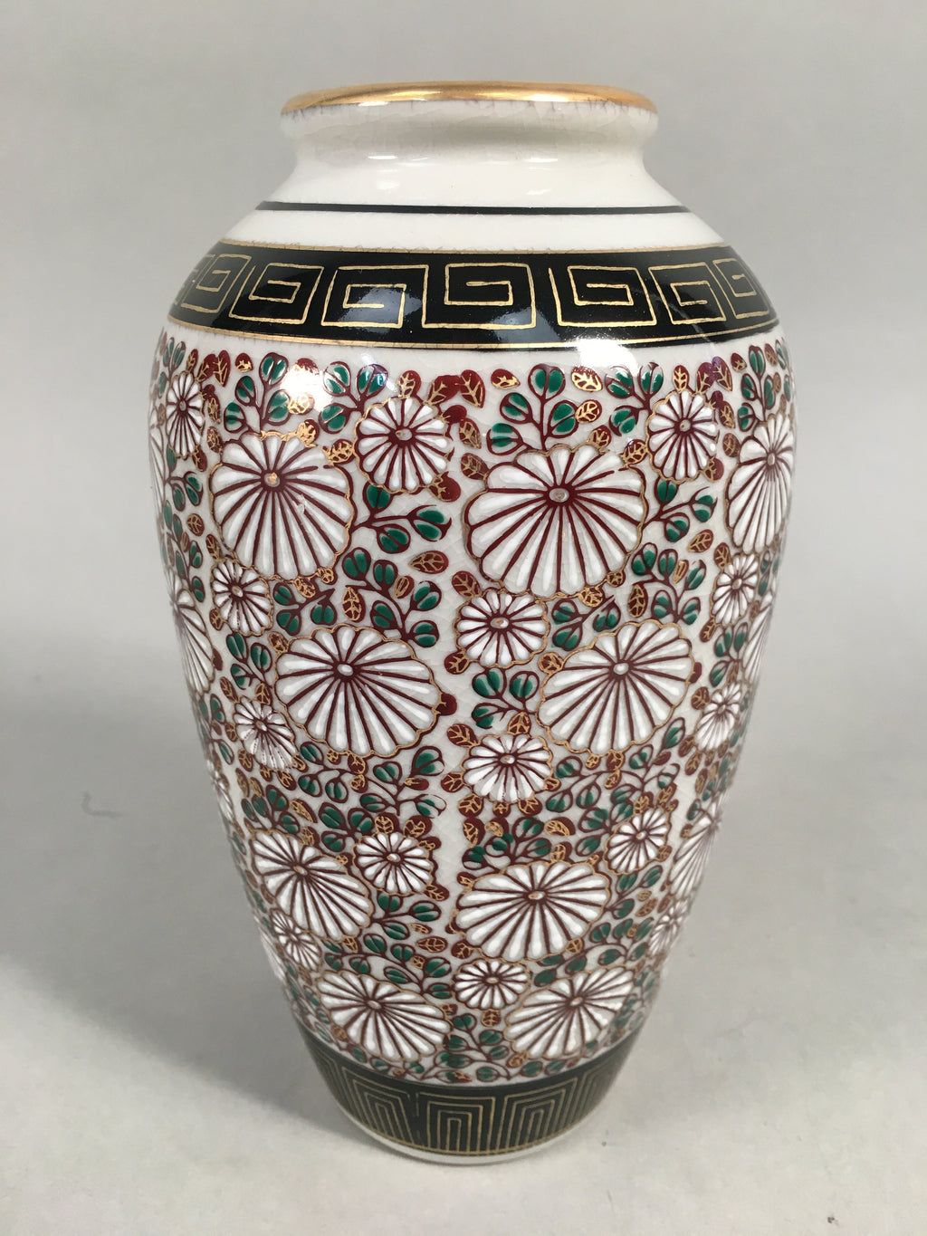 Japanese Porcelain Flower Vase Ashtray Set Vtg Floral Kabin Haizara Box PX509