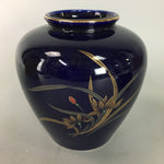Japanese Porcelain Flower Vase Ashtray Set Vtg Kabin Haizara Wooden Box PX298