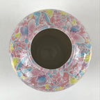 Japanese Porcelain Flower Vase Kabin Vtg Floral Pattern Ikebana Arrangement Pink