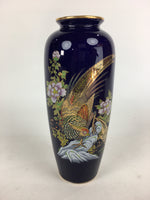 Japanese Porcelain Flower Vase Kutani ware Vtg Kabin Ikebana Arrangement PX564