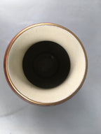 Japanese Porcelain Flower Vase Kutani ware Vtg Kabin Ikebana Red Gold FV895