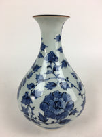 Japanese Porcelain Flower Vase Vtg Kabin Blue Sometsuke Ikebana Arrangement FV97