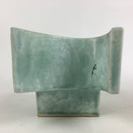 Japanese Porcelain Flower Vase Vtg Pottery Suiban Ikebana Light Green PP967